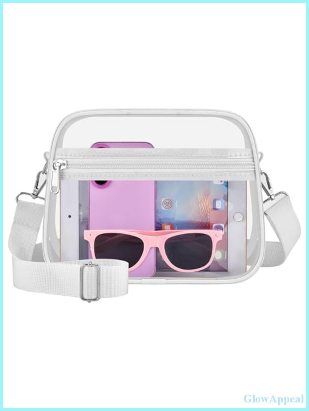 Stadium Approved Clear Crossbody Satchel Bag Zipper Messenger Purse